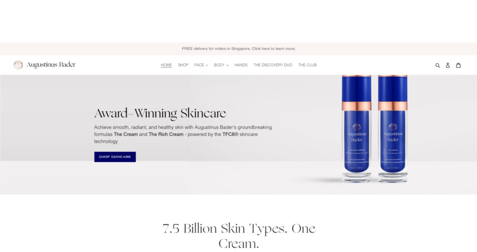 Augustinus Bader Launches Singapore E-commerce Store with Shopify - D38